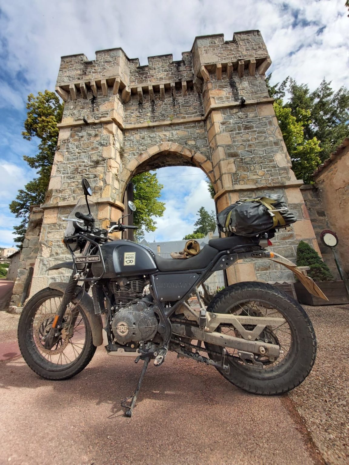 royal enfield with castle in france