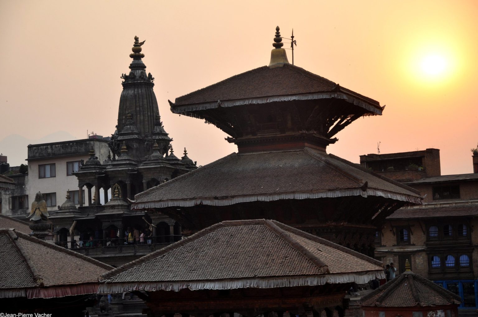 temple sunset nepal